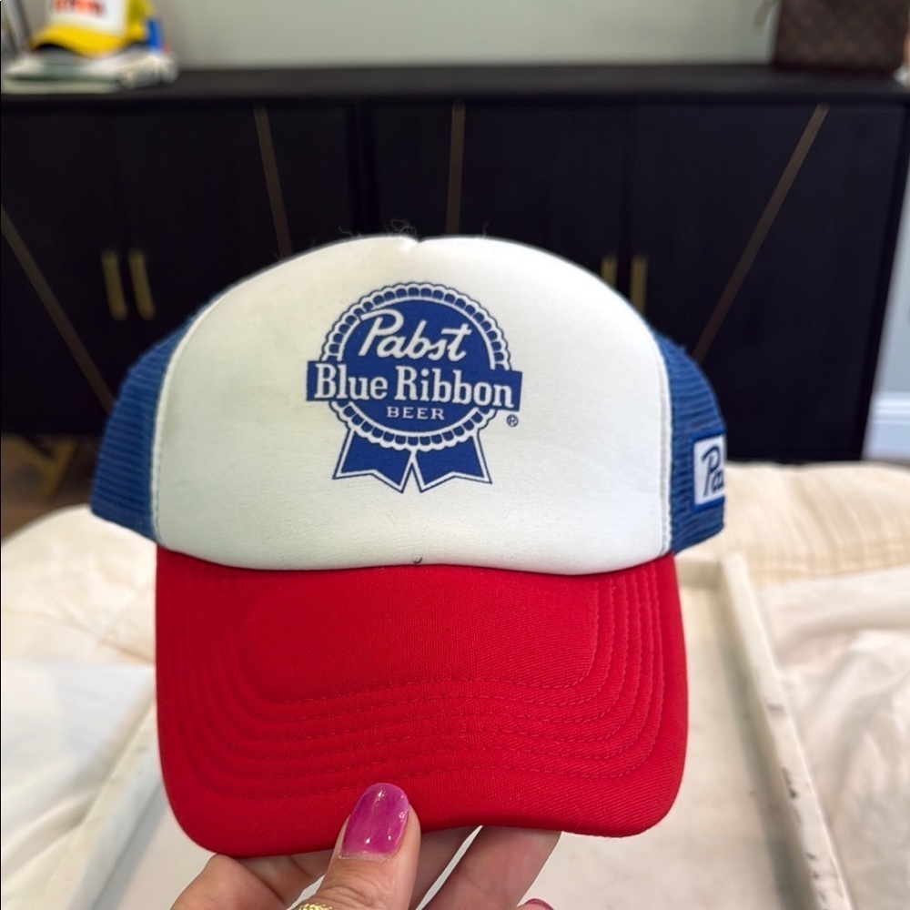 Pabst Blue Ribbon Red and White Trucker Hat